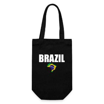 Brazil Map Brazil Brazilian Flag - Gift Bag for Bottles - black - Front