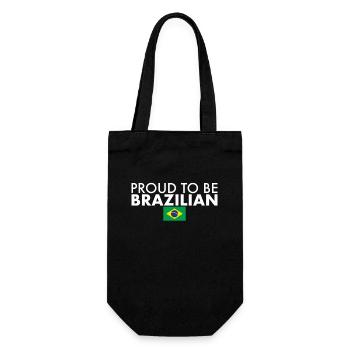 Proud To Be Brazilian Brazil Flag - Gift Bag for Bottles - black - Front
