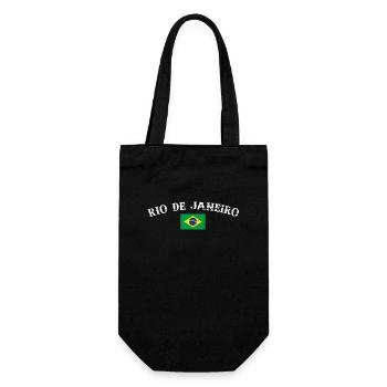 Rio de Janeiro Brazil Vintage Brazilian Flag - Gift Bag for Bottles - black - Front