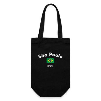 São Paulo Brazil Vintage Brazilian Flag - Gift Bag for Bottles - black - Front