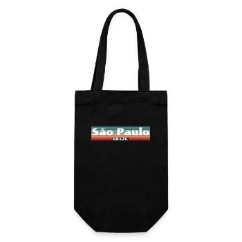 São Paulo Brazil Brasilien Retro Brasilianische - Geschenkbeutel für Flaschen - Schwarz - Vorne