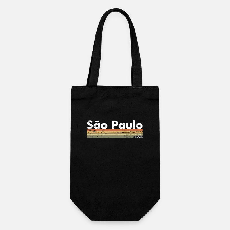 São Paulo Brésil Vintage Rétro Brésilien - Sac à bouteille - noir