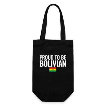 Proud To Be Bolivian Bolivien Bolivianische Flagge - Geschenkbeutel für Flaschen - Schwarz - Vorne