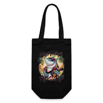 Drôle de requin avec guitare Vacances d’été à la plage - Sac à bouteille - noir - Devant