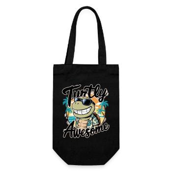Funny Shield Greatest Saying Turtly Awesome - Sac à bouteille - noir - Devant