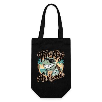 Funny Shield Greatest Saying Turtly Awesome - Sac à bouteille - noir - Devant