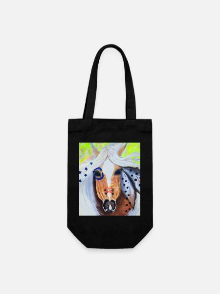 Free Spirit - Wildpferd - Geschenkbeutel für Flaschen - Schwarz