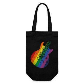 Pride Flag Gitarre - Geschenkbeutel für Flaschen - Schwarz - Vorne