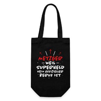 Metzger Spruch Fleischer Lustiges Metzger Geschenk - Geschenkbeutel für Flaschen - Schwarz - Vorne