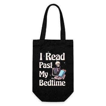 Je lis skeleton après le coucher - Sac à bouteille - noir - Devant