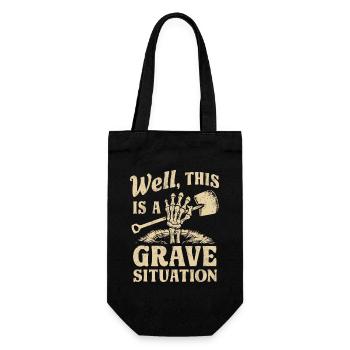 Cimetière de squelettes Jeu de mots Drôle Dicton - Sac à bouteille - noir - Devant