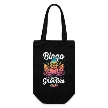 Bingo avec mes gnomies Bingo amusant - Sac à bouteille - noir - Devant
