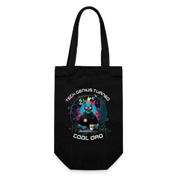 Cool Dad Futuristic Cyber - Humor - Gift Bag for Bottles - black - Front