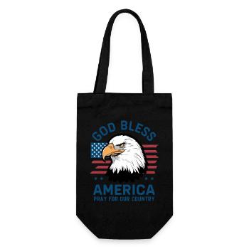 God Bless America - Pray for our country Amerika - Gift Bag for Bottles - black - Front