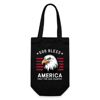 God Bless America - Pray for our country USA - Gift Bag for Bottles - black - Front