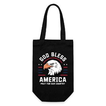 God Bless America - Pray for our country USA - Gift Bag for Bottles - black - Front