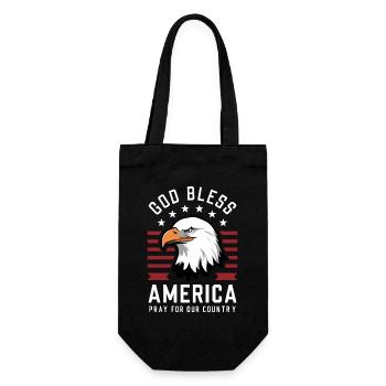 God Bless America - Pray for our country Amerika - Gift Bag for Bottles - black - Front