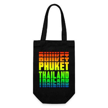 Phuket Thailand Regenbogen Design - Geschenkbeutel für Flaschen - Schwarz - Vorne