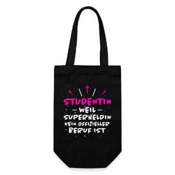 Studentin Spruch Universität Studentin Geschenk - Geschenkbeutel für Flaschen - Schwarz - Vorne