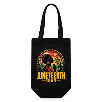 Celebrating Juneteenth: June-19-1865, Freedom - Gift Bag for Bottles - black - Front
