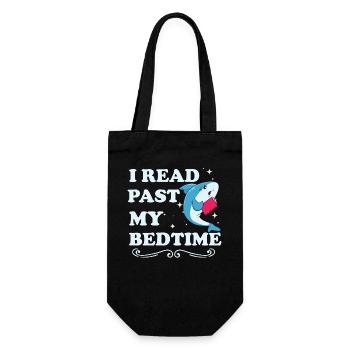 I read after bedtime reading shark - Gift Bag for Bottles - black - Front