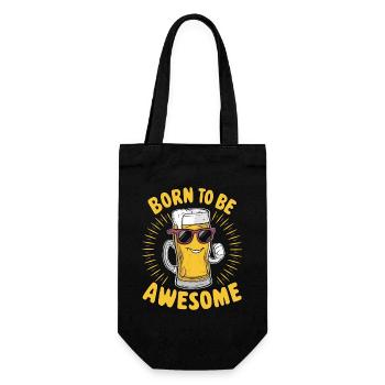 Beer Saying Born to be Awesome - Gift Bag for Bottles - black - Front