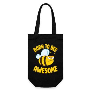 Dicton d’abeille né pour être génial - Sac à bouteille - noir - Devant