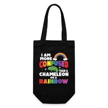 Ich Bin Verwirrter Als Ein Chamäleon - Geschenkbeutel für Flaschen - Schwarz - Vorne