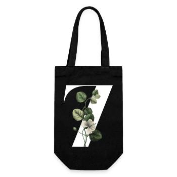 Numéro 7 floral vert -7e anniversaire floral - Sac à bouteille - noir - Devant