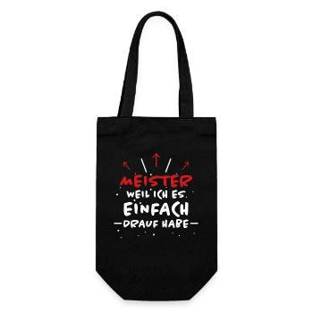 Meister Spruch Prüfung Lustiges Meister Geschenk - Geschenkbeutel für Flaschen - Schwarz - Vorne