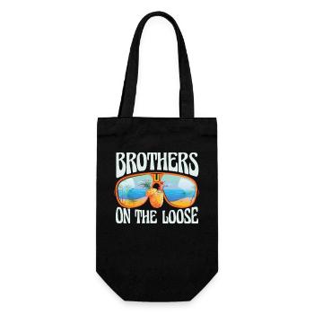 Brothers On The Loose Geschwisterreise - Geschenkbeutel für Flaschen - Schwarz - Vorne