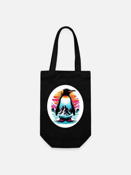 Pinguin - Geschenkbeutel für Flaschen - Schwarz