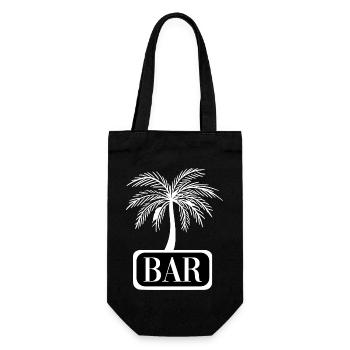 Tropisches Palmen-Bar-Thema für eine Urlauber - Geschenkbeutel für Flaschen - Schwarz - Vorne