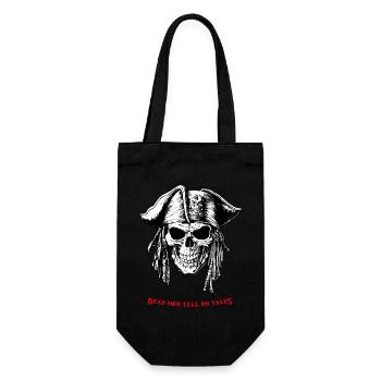 Pirate Skull 07 2024 B Zeichenfläche 1 Kopie - Geschenkbeutel für Flaschen - Schwarz - Vorne