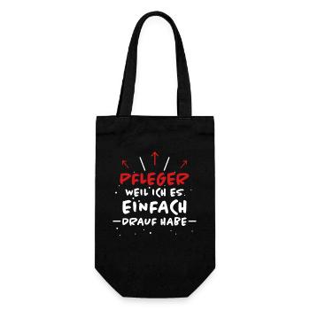 Pfleger Spruch Pflegekraft Lustig Pfleger Geschenk - Geschenkbeutel für Flaschen - Schwarz - Vorne