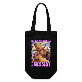capybara funny meme shirt - Gift Bag for Bottles - black - Front