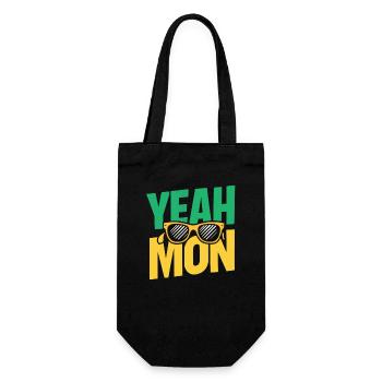 yes Mon Jamaican Jamaica Vacation Reggae Retro - Gift Bag for Bottles - black - Front