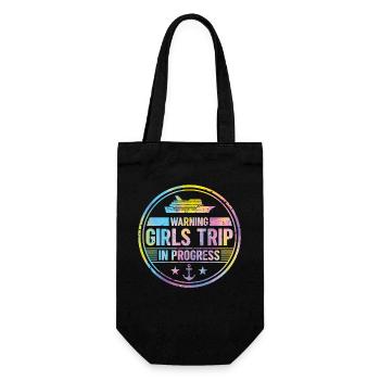 Warnung Girls Trip Im Gange - Geschenkbeutel für Flaschen - Schwarz - Vorne