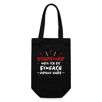 Schreiner Spruch Beruf Lustiges Schreiner Geschenk - Geschenkbeutel für Flaschen - Schwarz - Vorne