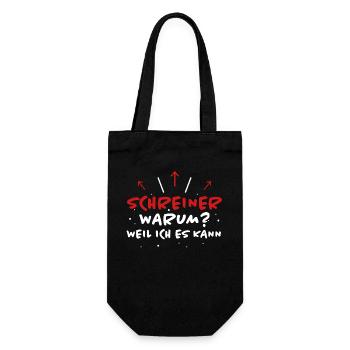 Schreiner Spruch Beruf Lustiges Schreiner Geschenk - Geschenkbeutel für Flaschen - Schwarz - Vorne