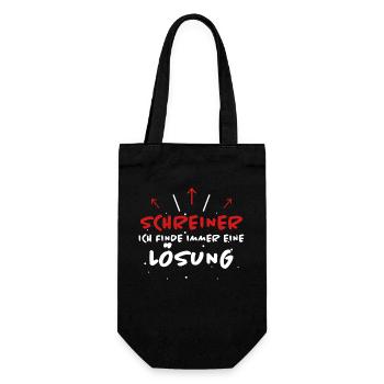 Schreiner Spruch Beruf Lustiges Schreiner Geschenk - Geschenkbeutel für Flaschen - Schwarz - Vorne