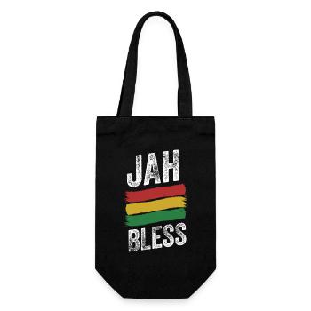 Jah Bless Rasta Flag Reggae Roots Jamaika - Geschenkbeutel für Flaschen - Schwarz - Vorne