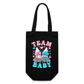 Geschlechtsenthüllung, Gender Reveal - Geschenkbeutel für Flaschen - Schwarz - Vorne