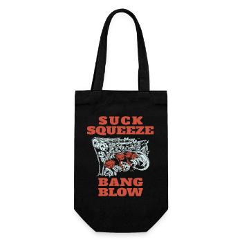 Suck Squeeze Bang Blow Citation de mécanicien drôle - Sac à bouteille - noir - Devant