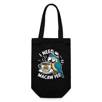 Funny Scarlet Macaw Parrot And Coffee Macawfee - Gift Bag for Bottles - black - Front