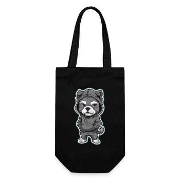 Cool dog in stylish hoodie - Gift Bag for Bottles - black - Front