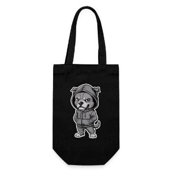 Cool dog in stylish hoodie - Gift Bag for Bottles - black - Front