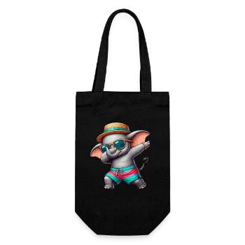 Elephant, Dabbing, Summer, Beach Summer Vacation - Gift Bag for Bottles - black - Front