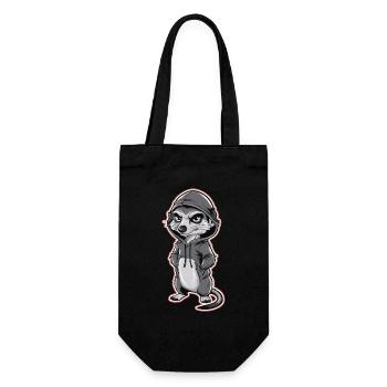 Cool meerkat in stylish hoodie - Gift Bag for Bottles - black - Front