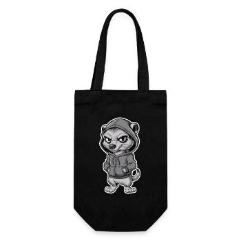 Cool meerkat in stylish hoodie - Gift Bag for Bottles - black - Front